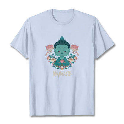 Mythstone NAMASTE Buddha Lotus Meditation Tee T-shirt