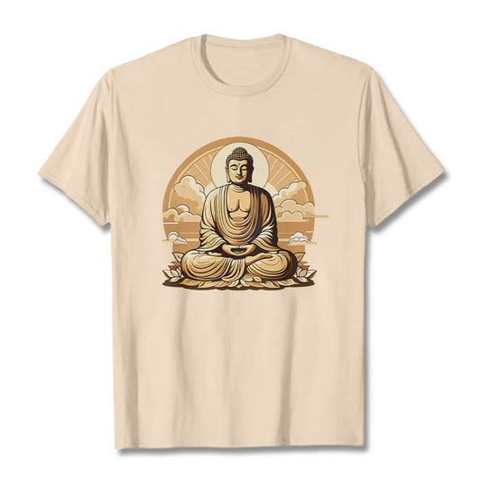 Mythstone Sun Auspicious Clouds Buddha Tee T-shirt