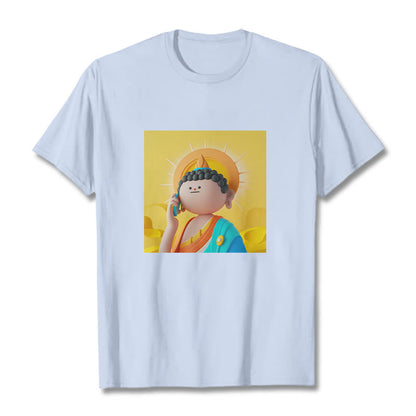 Mythstone Buddha Picks Up The Phone Tee T-shirt