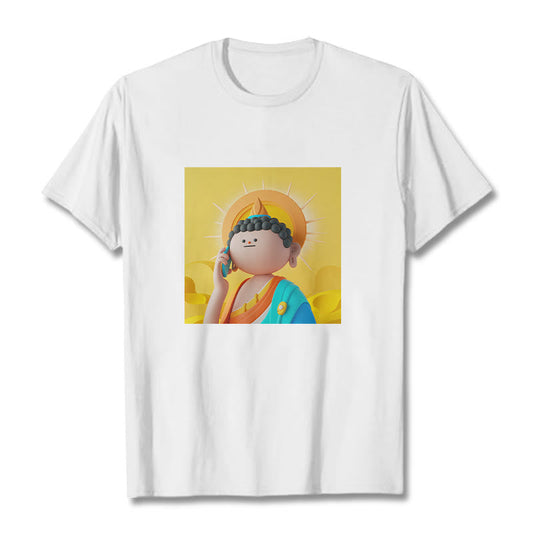 Mythstone Buddha Picks Up The Phone Tee T-shirt