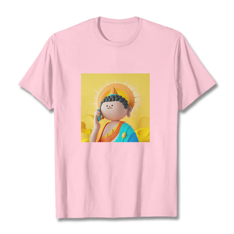 Mythstone Buddha Picks Up The Phone Tee T-shirt