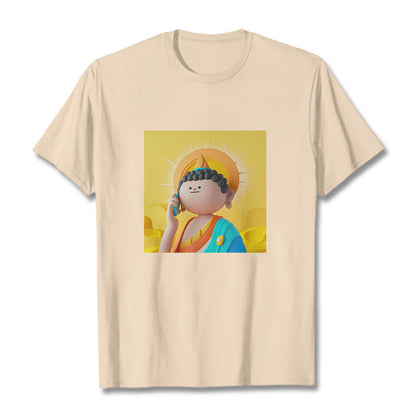 Mythstone Buddha Picks Up The Phone Tee T-shirt