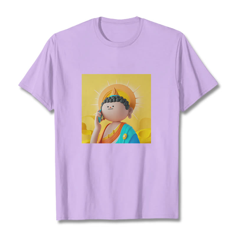 Mythstone Buddha Picks Up The Phone Tee T-shirt