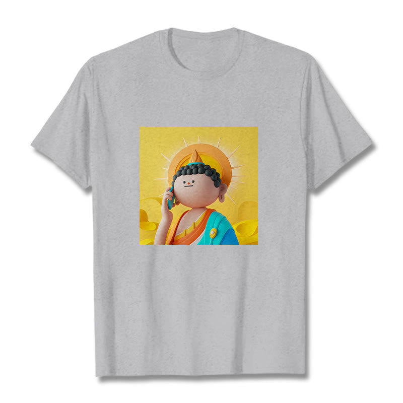 Mythstone Buddha Picks Up The Phone Tee T-shirt