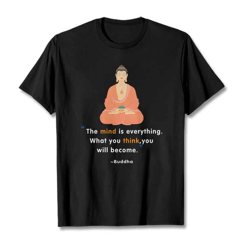 Camiseta de Buda de meditación La mente lo es todo de Mythstone 