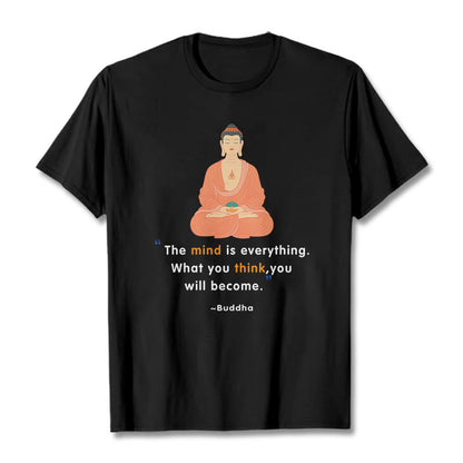 Camiseta de Buda de meditación La mente lo es todo de Mythstone 