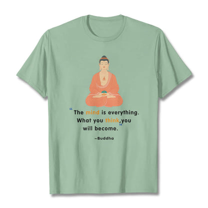 Camiseta de Buda de meditación La mente lo es todo de Mythstone 