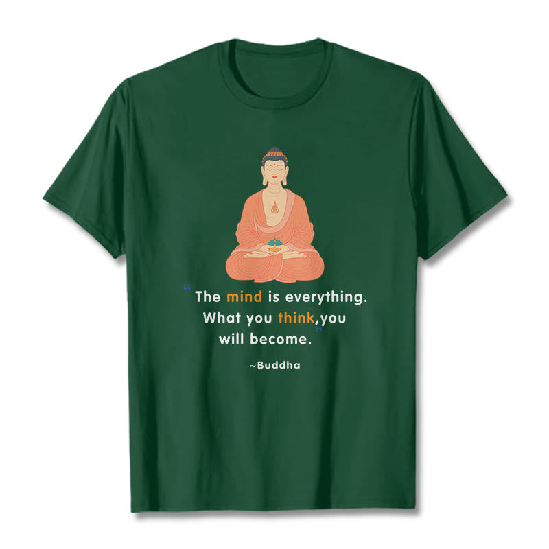 Camiseta de Buda de meditación La mente lo es todo de Mythstone 