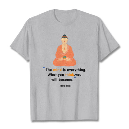 Camiseta de Buda de meditación La mente lo es todo de Mythstone 