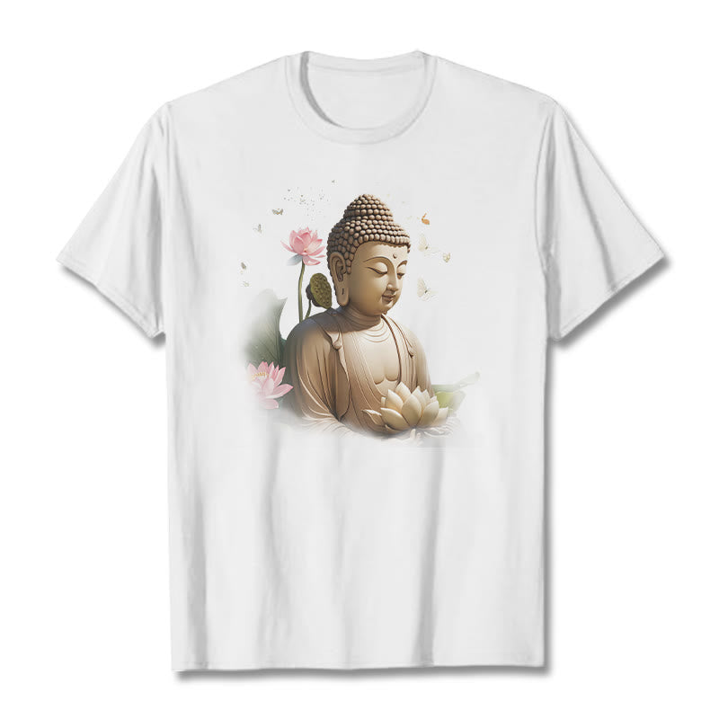 Mythstone Lotus Butterfly Meditation Buddha Tee T-shirt