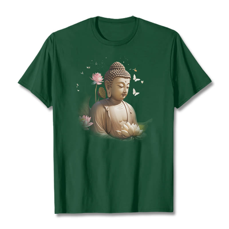 Mythstone Lotus Butterfly Meditation Buddha Tee T-shirt