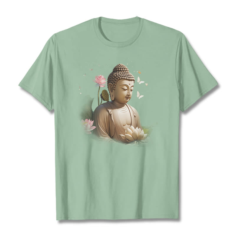 Mythstone Lotus Butterfly Meditation Buddha Tee T-shirt