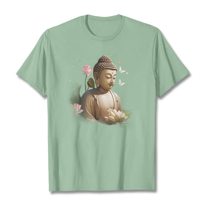 Mythstone Lotus Butterfly Meditation Buddha Tee T-shirt