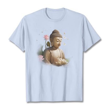 Mythstone Lotus Butterfly Meditation Buddha Tee T-shirt