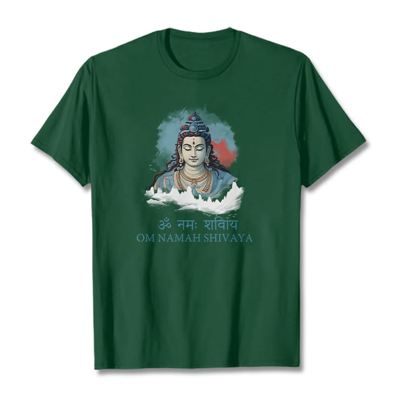 Mythstone Sanskrit OM NAMAH SHIVAYA Colorful Clouds Tee T-shirt