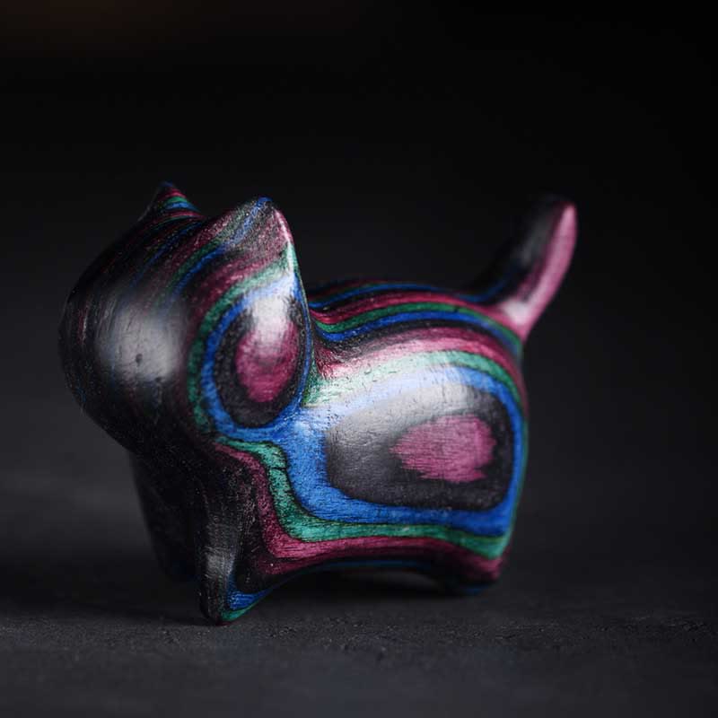 Mythstone Mini Cat Kitten Colorful Wooden Cute Pet Decoration