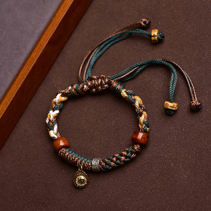 Mythstone Tibetan Camel Bone Yak Bone Luck Rope Bracelet