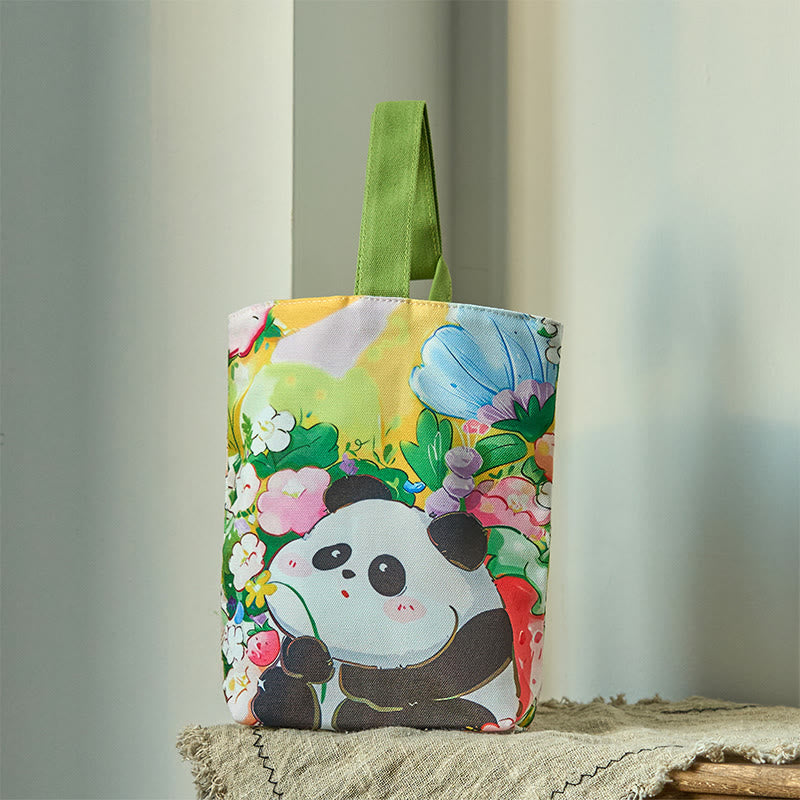 Mythstone Panda Orchid Loquat Canvas Handbag