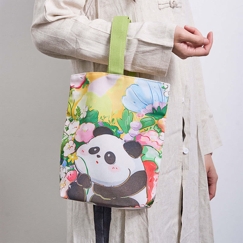 Mythstone Panda Orchid Loquat Canvas Handbag