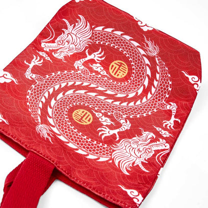 Mythstone Chinese Dragon Persimmon Canvas Handbag