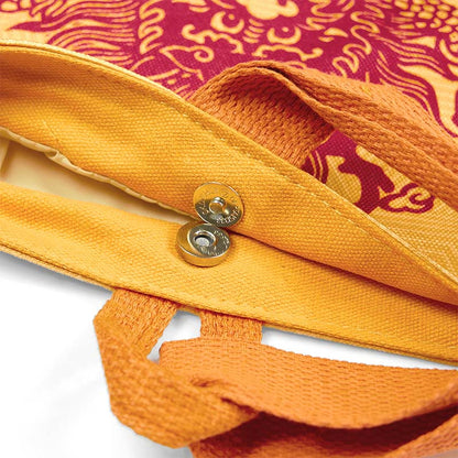 Mythstone Chinese Dragon Persimmon Canvas Handbag