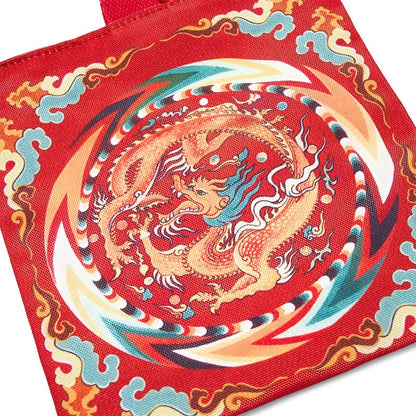 Mythstone Chinese Dragon Persimmon Canvas Handbag