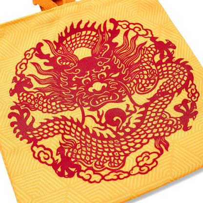 Mythstone Chinese Dragon Persimmon Canvas Handbag