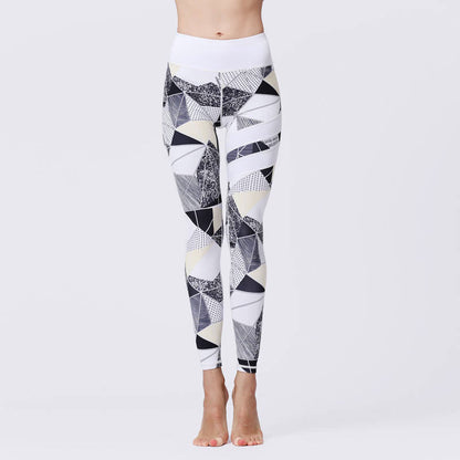 Mythstone Flower Petal Leaves Print Sports Exercise Fitness High Waist Leggings Women's Yoga Pants