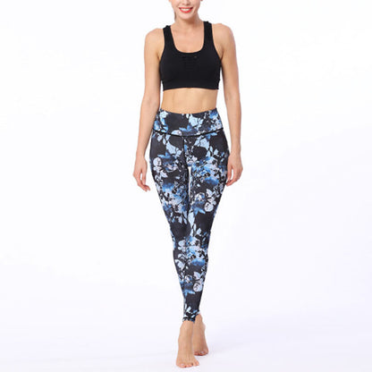 Leggings deportivos de fitness con estampado de hojas simples de Mythstone, pantalones de yoga para mujer 