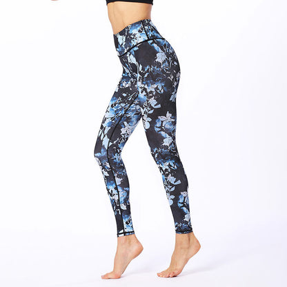 Leggings deportivos de fitness con estampado de hojas simples de Mythstone, pantalones de yoga para mujer 