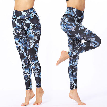 Leggings deportivos de fitness con estampado de hojas simples de Mythstone, pantalones de yoga para mujer 