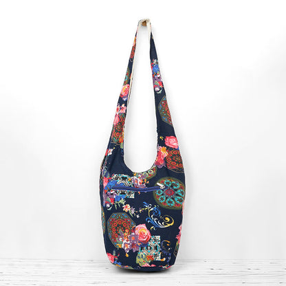 Mythstone Cotton Flower Pattern Crossbody Bag Shoulder Bag