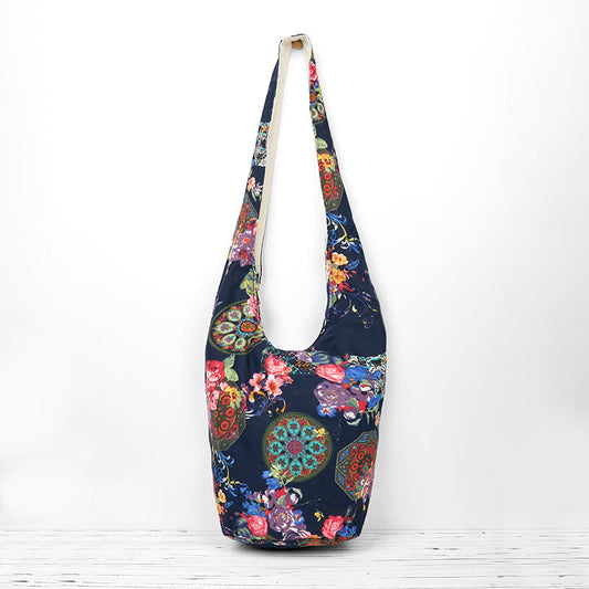 Mythstone Cotton Flower Pattern Crossbody Bag Shoulder Bag