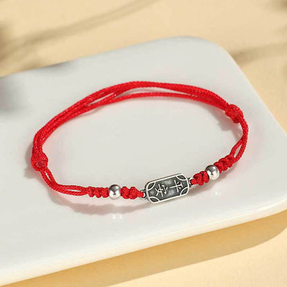 Mythstone Handmade 925 Sterling Silver Peace And Joy Safe Well Protection Braided Bracelet