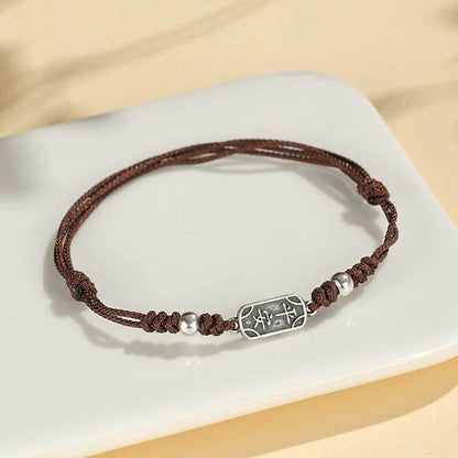 Mythstone Handmade 925 Sterling Silver Peace And Joy Safe Well Protection Braided Bracelet