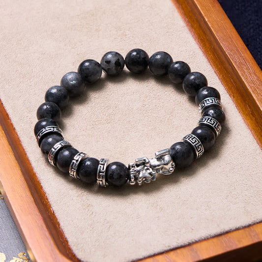 Mythstone Black Glitter Stone PiXiu Power Bracelet