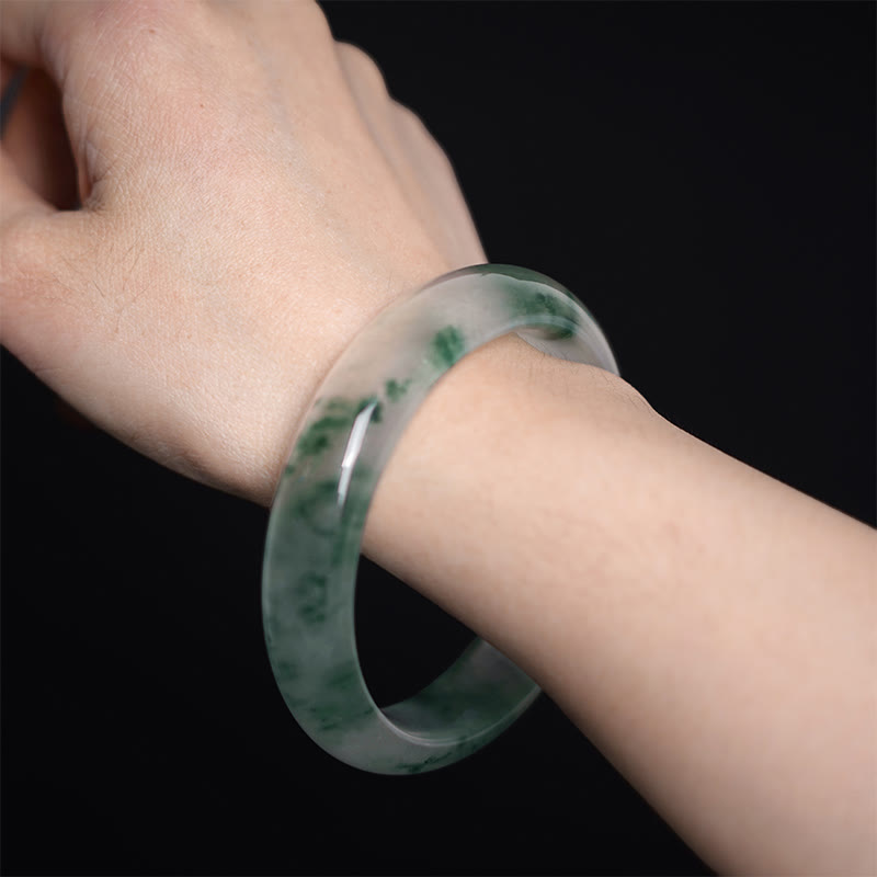 Pulsera de la suerte con flor flotante de jade natural Mythstone