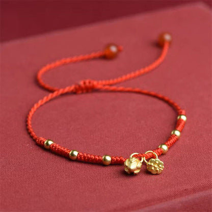 Mythstone Lotus Pod Charm Luck String Rope Anklet