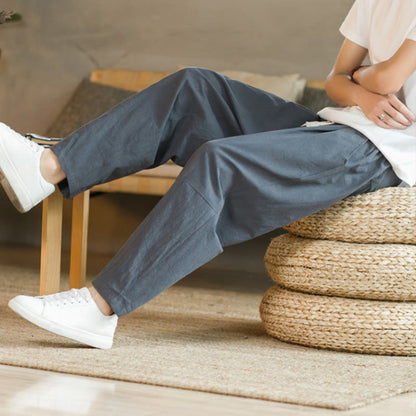 Pantalones de lino y algodón con bolsillos para hombre de Mythstone Summer 