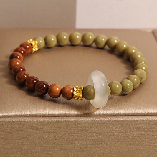 Mythstone Natural Alashan Agate Kuka Seed Encourage Bracelet