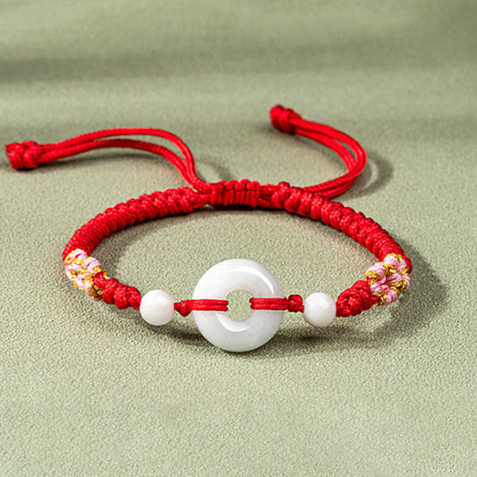 Mythstone Jade Luck Abundance Red String Bracelet