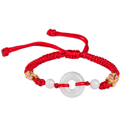 Mythstone Jade Luck Abundance Red String Bracelet