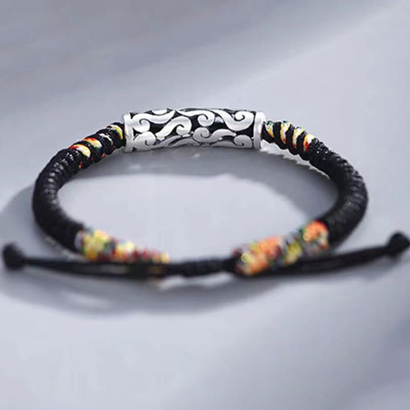 Pulsera de hilo de cobre con nubes auspiciosas y piedra mitológica