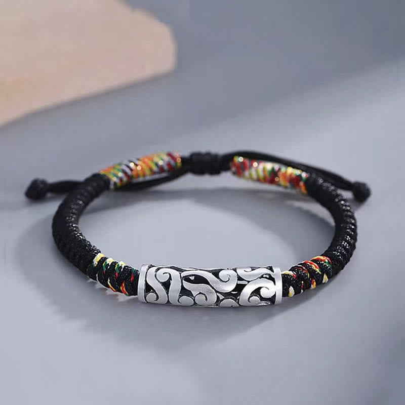 Pulsera de hilo de cobre con nubes auspiciosas y piedra mitológica