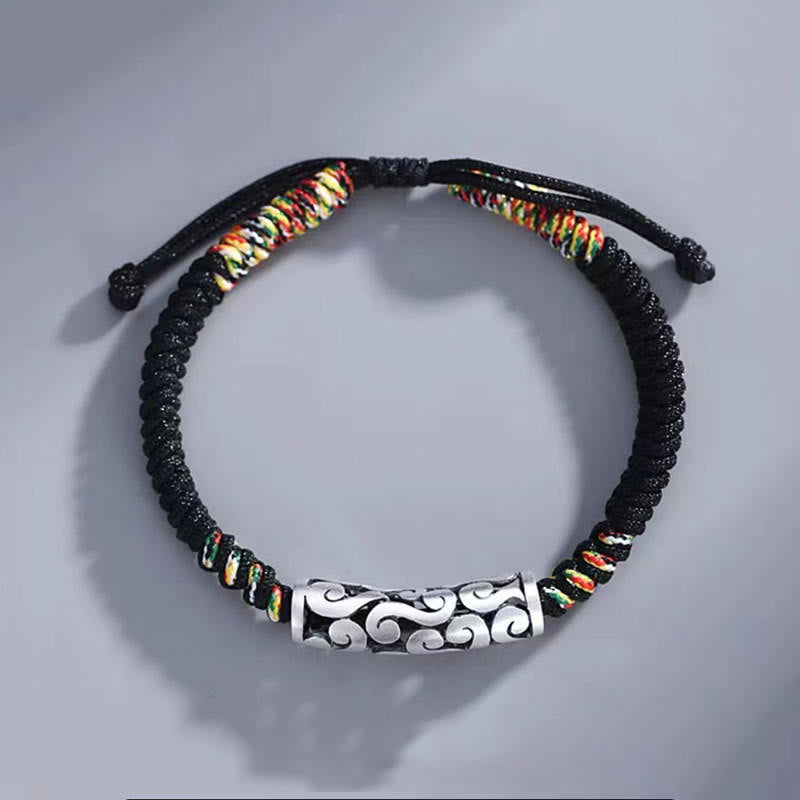 Pulsera de hilo de cobre con nubes auspiciosas y piedra mitológica