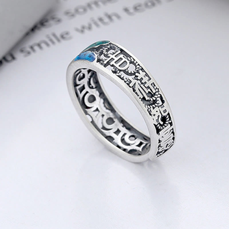 Mythstone 925 Sterling Silver Koi Fish Lotus Luck Everything Goes Well Ring