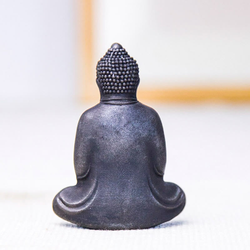 Mythstone Tibetan Meditating Buddha Iron Powder Rust Cast Resin Statue Serenity Decoration