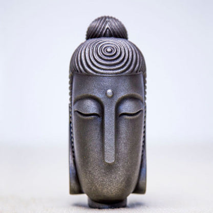 Mythstone Closed Eyes Meditating Buddha Iron Powder Rust Cast Resin Statue Home Decoration