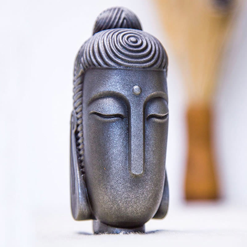 Mythstone Closed Eyes Meditating Buddha Iron Powder Rust Cast Resin Statue Home Decoration