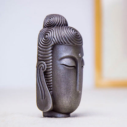 Mythstone Closed Eyes Meditating Buddha Iron Powder Rust Cast Resin Statue Home Decoration